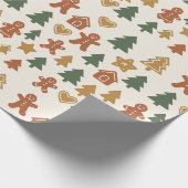 Minimal Gingerbread Pattern Cadeaupapier (Hoek)