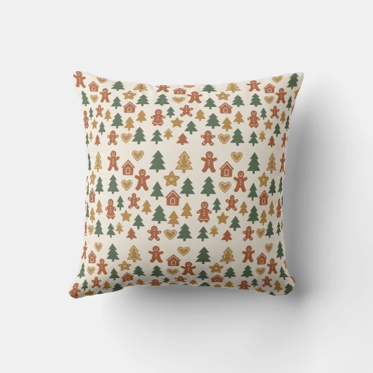 Minimal Gingerbread Pattern Kussen (Achterkant)