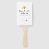 Minimal Gold Afstudeerder Pet Congrats Foto Afstud Handwaaier (Voorkant)