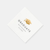 Minimal Gold Afstudeerder Pet Modern Graduation Pa Servet (Hoek)