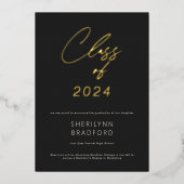 Minimal Gold Black & White Afstuderen Aankondiging (Voorkant)