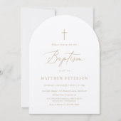 Minimal Gold Calligraphy Baptism Kaart (Voorkant)