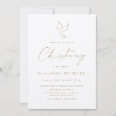 Minimal Gold Calligraphy Christening Kaart (Voorkant)