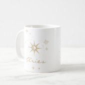 Minimal Gold Celestial Aries Zodiac Sign Koffiemok (Voorkant links)