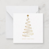 Minimal Gold Christmas Tree Corporate Holiday Notitiekaartje (Voorkant)