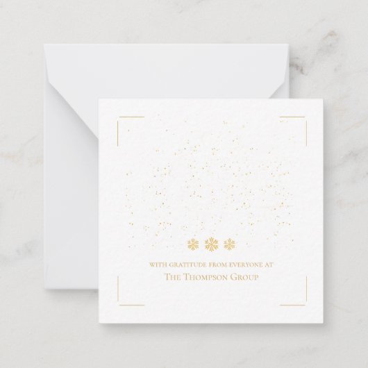 Minimal Gold Christmas Tree Corporate Holiday Notitiekaartje (Achterkant)