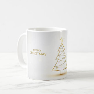 Minimal Gold Christmas Tree Mug Koffiemok