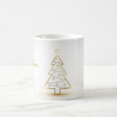 Minimal Gold Christmas Tree Mug Koffiemok (Center)