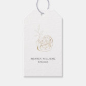 Minimal Gold Designer Abstract briefhoofd ontwerp Cadeaulabel (Voorkant)