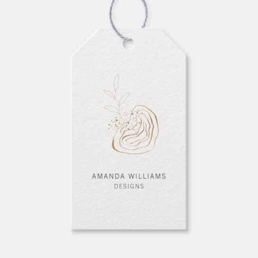 Minimal Gold Designer Abstract briefhoofd ontwerp Cadeaulabel (Voorkant)
