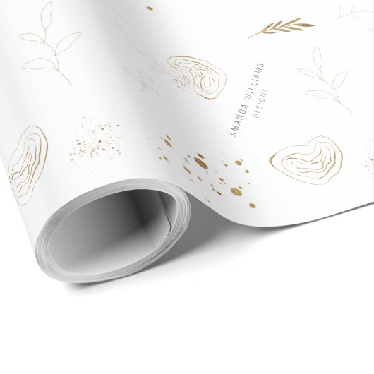 Minimal Gold Designer Abstracte Logo Cadeaupapier (Rol Hoek)