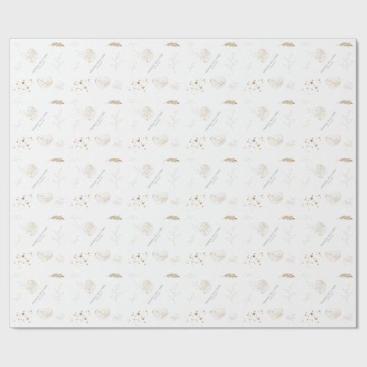 Minimal Gold Designer Abstracte Logo Cadeaupapier (Vlak)