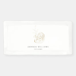 Minimal Gold Designer Abstracte Logo Spandoek