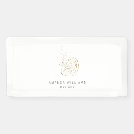 Minimal Gold Designer Abstracte Logo Spandoek (Horizontaal)