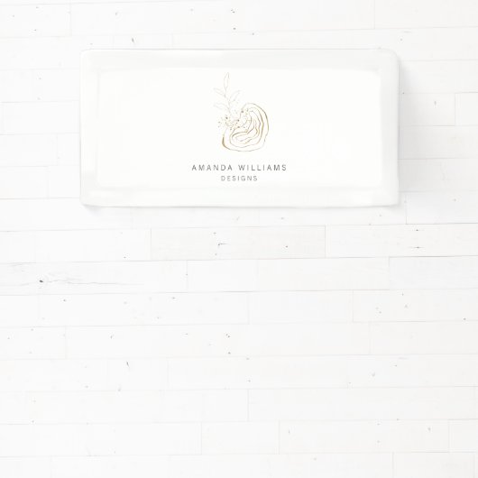 Minimal Gold Designer Abstracte Logo Spandoek (Insitu)