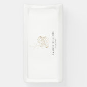 Minimal Gold Designer Abstracte Logo Spandoek (Verticaal)