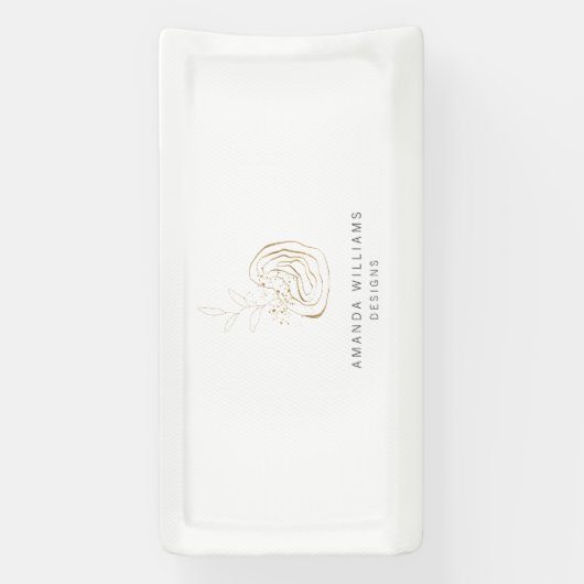 Minimal Gold Designer Abstracte Logo Spandoek (Verticaal)