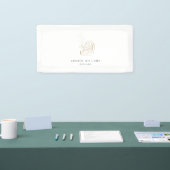 Minimal Gold Designer Abstracte Logo Spandoek (Beurs)