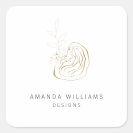 Minimal Gold Designer Abstracte Logo Vierkante Sticker