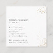 Minimal Gold Designer Abstracte Logo Vierkante Visitekaartje (Achterkant)