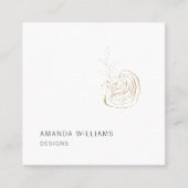 Minimal Gold Designer Abstracte Logo Vierkante Visitekaartje (Voorkant)