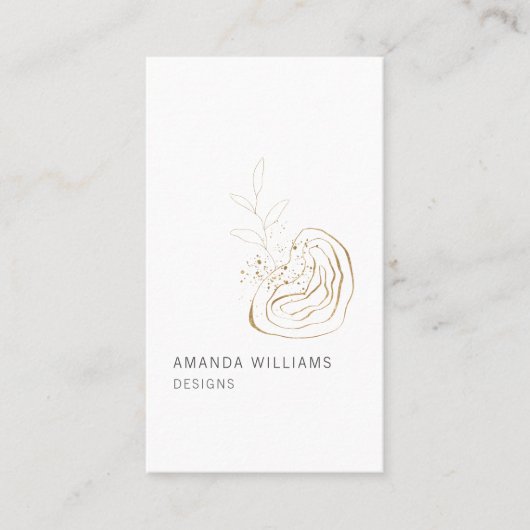 Minimal Gold Designer Abstracte Logo Visitekaartje (Voorkant)