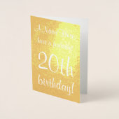 Minimal Gold Foil 20e verjaardag Wenskaart Folie Kaarten (Voorkant)
