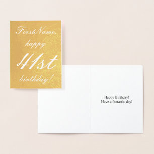 Minimal Gold Foil 41st Birthday Wenskaart Folie Kaarten