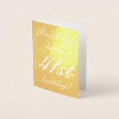 Minimal Gold Foil 41st Birthday Wenskaart Folie Kaarten (Voorkant)