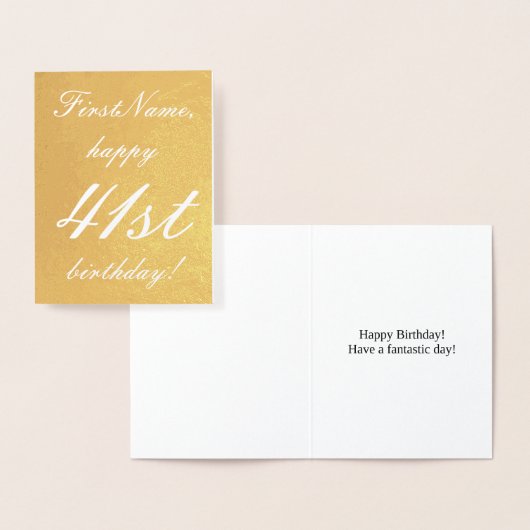 Minimal Gold Foil 41st Birthday Wenskaart Folie Kaarten (Display)