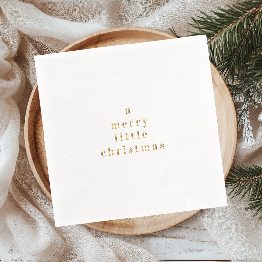 Minimal Gold Foil A Merry Little Christmas Folie Servetten