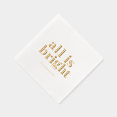 Minimal Gold Foil “All Is Bright” Folie Servetten (Rechts)
