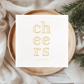 Minimal Gold Foil “Cheers” Cocktail Folie Servetten