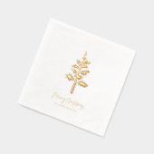 Minimal Gold Foil Christmas Tree Personalized Folie Servetten (Links)