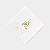 Minimal Gold Foil Christmas Tree Personalized Folie Servetten (Rechts)