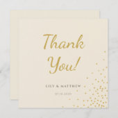 Minimal Gold Foil Dot Wedding Bedankt Card (Voorkant / Achterkant)