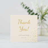 Minimal Gold Foil Dot Wedding Bedankt Card (Staand voorkant)