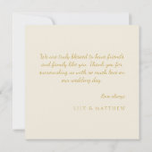 Minimal Gold Foil Dot Wedding Bedankt Card (Achterkant)