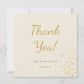 Minimal Gold Foil Dot Wedding Bedankt Card (Voorkant)