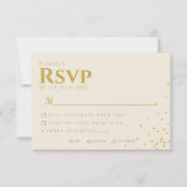 Minimal Gold Foil Dot Wedding RSVP Kaart (Voorkant)
