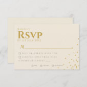 Minimal Gold Foil Dot Wedding RSVP Kaart (Voorkant / Achterkant)