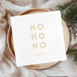 Minimal Gold Foil “HO HO HO” Christmas  Folie Servetten