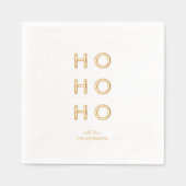 Minimal Gold Foil “HO HO HO” Christmas  Folie Servetten (Voorkant)