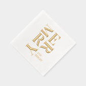 Minimal Gold Foil “Merry and Bright” Christmas Folie Servetten (Rechts)