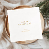 Minimal Gold Foil Merry Christmas Folie Servetten