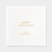 Minimal Gold Foil Merry Christmas Folie Servetten (Voorkant)