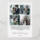 Minimal Gold Foil Typography Married Bright Photo Folie Feestdagenkaart (Achterkant)