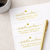 Minimal Gold Heart Script Signature Name  Etiket