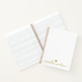Minimal Gold Heart Script Signature Name  Notitieboek (Binnen)