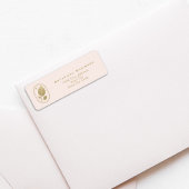 Minimal Gold Leaf Botanical Soft Pink Adres Etiket